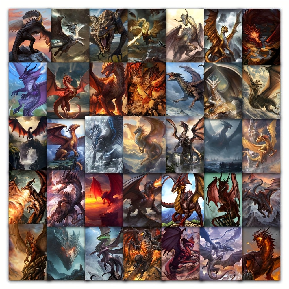 63pcs Dragon Vinyl Stickers Decals for Laptops Skateboards Scrapbooking