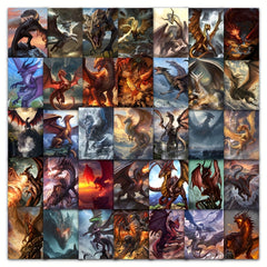 63pcs Dragon Vinyl Stickers Decals for Laptops Skateboards Scrapbooking
