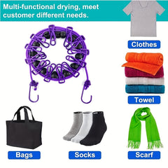 Portable Clothesline with 12 Clothespins Lightweight Travel Line
