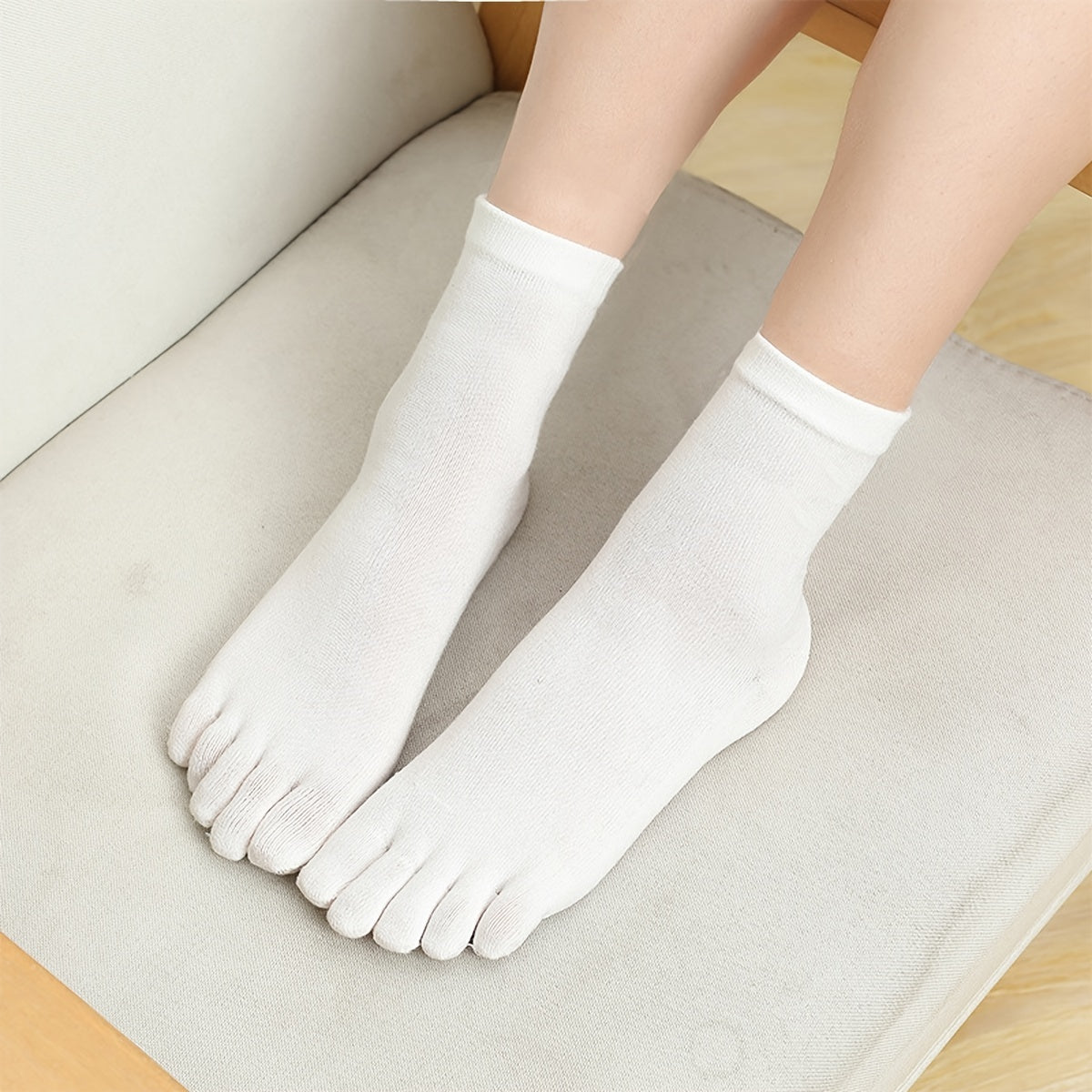 Soft Cotton Toe Socks Mid Tube Women's Socks