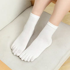 Soft Cotton Toe Socks Mid Tube Women's Socks