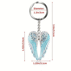 Angel Wings Rhinestone Enamel Keychain