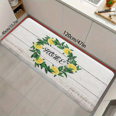 Lemon Printed Floor Mat Soft Laundry Room Rug Oriental Hallway Runner