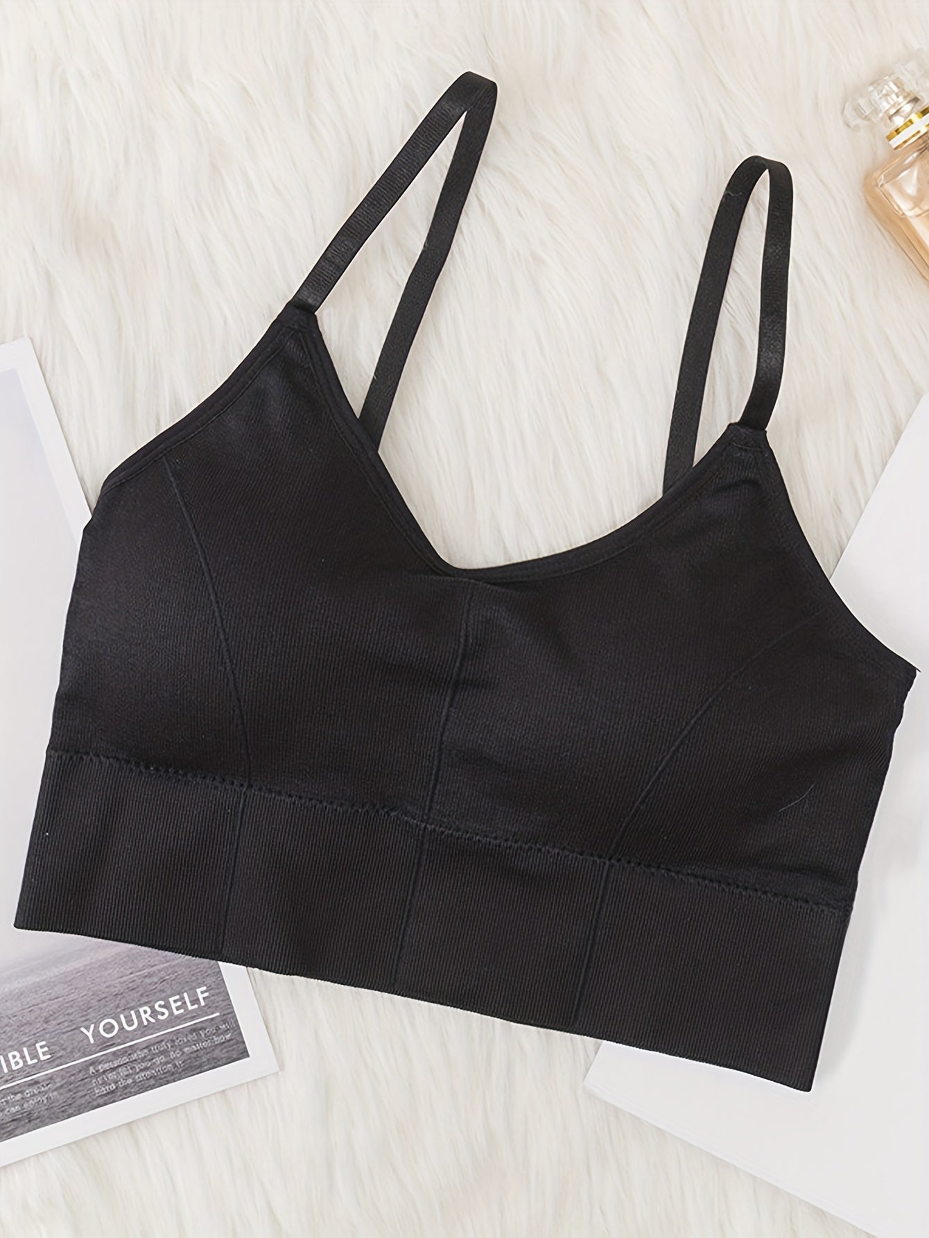 3pcs Solid Sports Bras Comfy & Breathable Yoga Workout Bra
