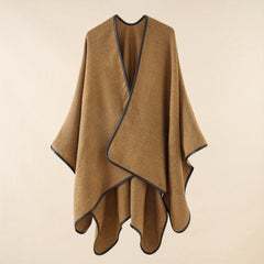 Khaki Cashmere Shawl Thick Warm Wrap Blanket Scarf Cape for Autumn & Winter