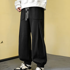 Men's Fleece Cargo Jogger Pants Outdoor Fall Winter