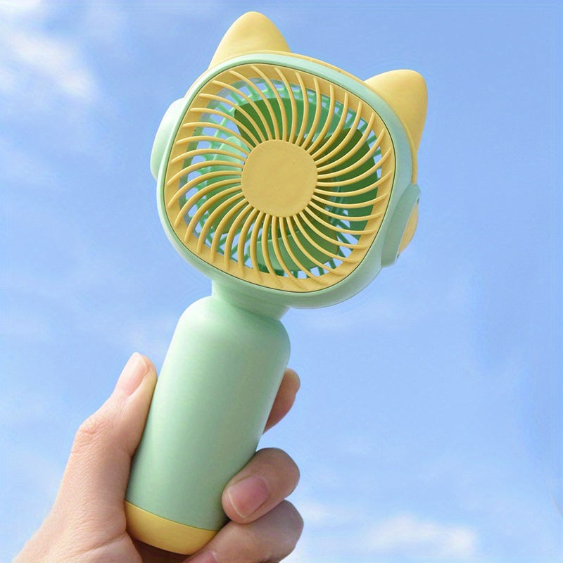 Cartoon Handheld Fan USB Rechargeable Portable Pocket Fan