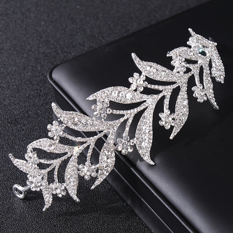 Rhinestone Leaf Hair Vine Bridal Tiara Wedding Hair Pin