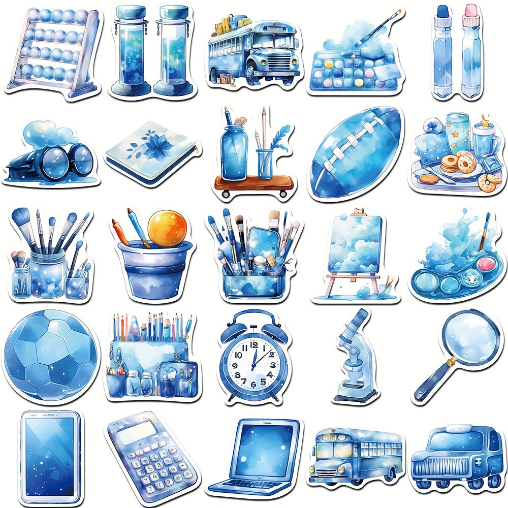 50pcs Cartoon Learning Items Stickers - Handbook Phone Case Water Cup Decor