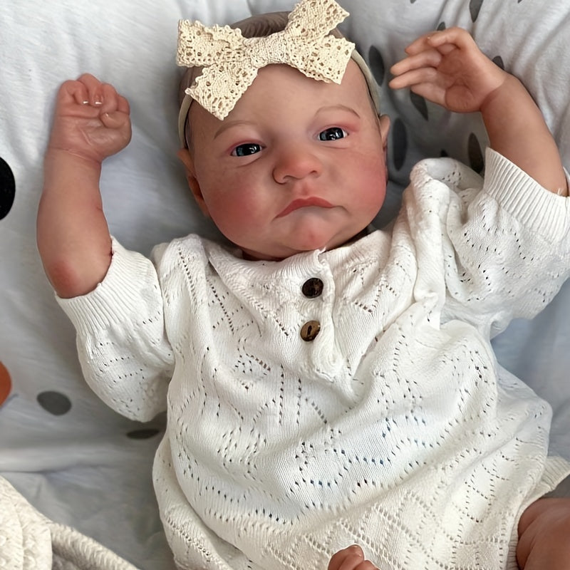 NPK Newborn Baby Doll Reborn Levi Awake Soft Silicone 3D Skin Tone Visible Veins