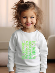 Breathable Smile & PAVE PARTY Graphic Crew Neck Long Sleeve Sweatshirt