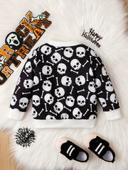 Baby Halloween Sweatshirt Cartoon Print Pullover Top