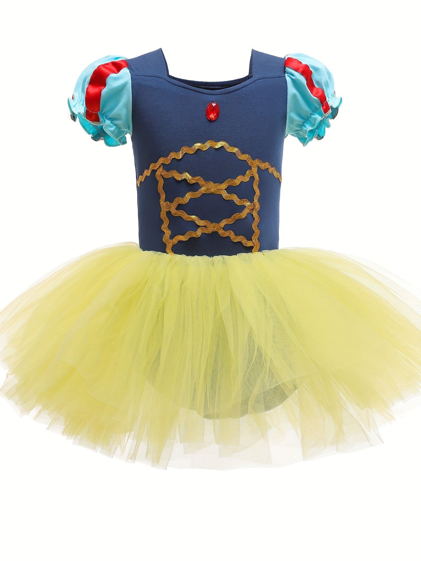Girls Ballet Dress Ruffled Sleeve Dance Tutu Princess Costume