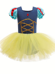 Girls Ballet Dress Ruffled Sleeve Dance Tutu Princess Costume