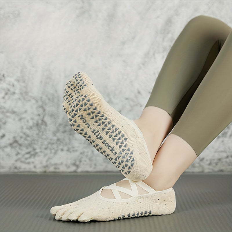 1 Pair Non-slip Cotton Five Toes Socks for Pilates Yoga