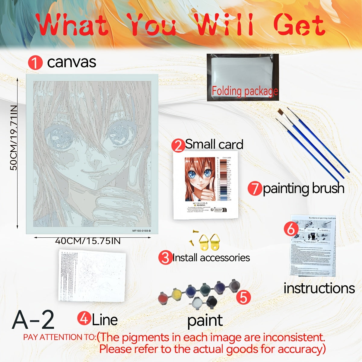 DIY Digital Painting Kit Inspirational Girl Gesture Don't Worry You're Awesome
