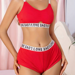 Letter Print Bra & Panties Set