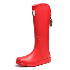 Women's Platform Knee High Rain Boots Non-slip Slip On Waterproof Working Shoes