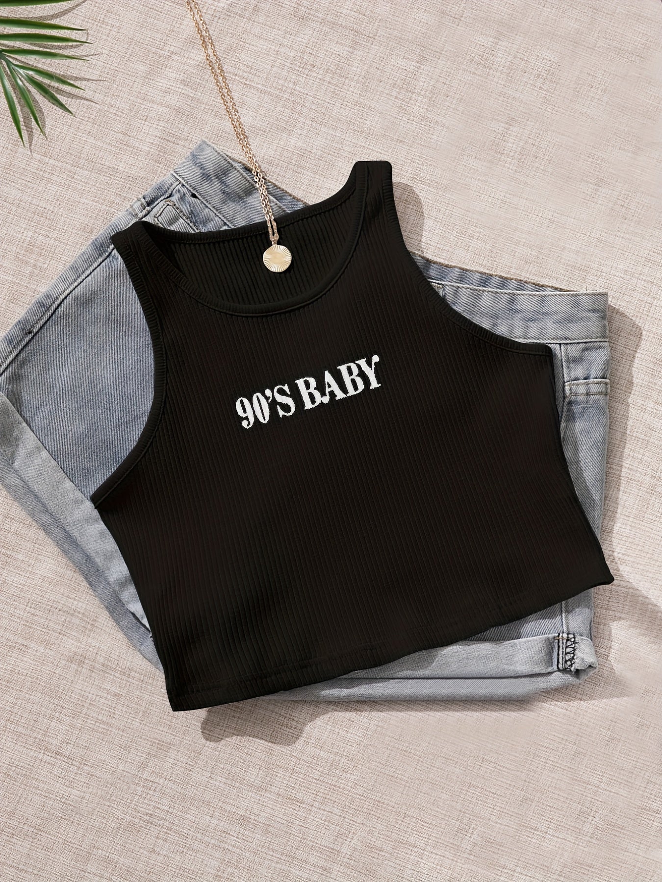 Ribbed Sports Cropped Tank Top Yoga Fitness Sleeveless Top