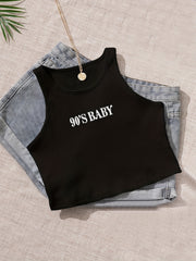 Ribbed Sports Cropped Tank Top Yoga Fitness Sleeveless Top