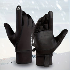 Winter Cycling Gloves Warm Polar Fleece Touch Screen Full Finger Gloves