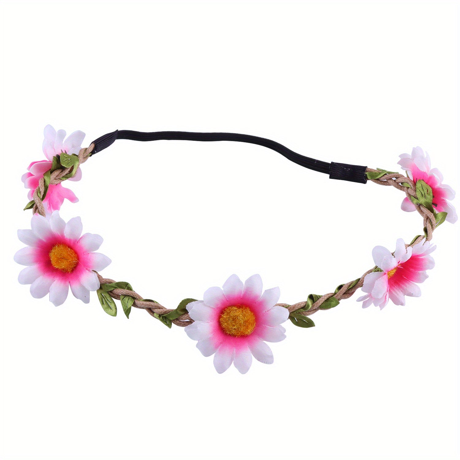 Girls Sunflower Headband Multicolor Floral Wreath for Wedding