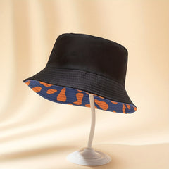 Cartoon Spots Print Bucket Hat Reversible Foldable Basin Hat