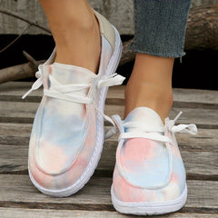 Women's Geometric Pattern Canvas Shoes Lightweight Loafers