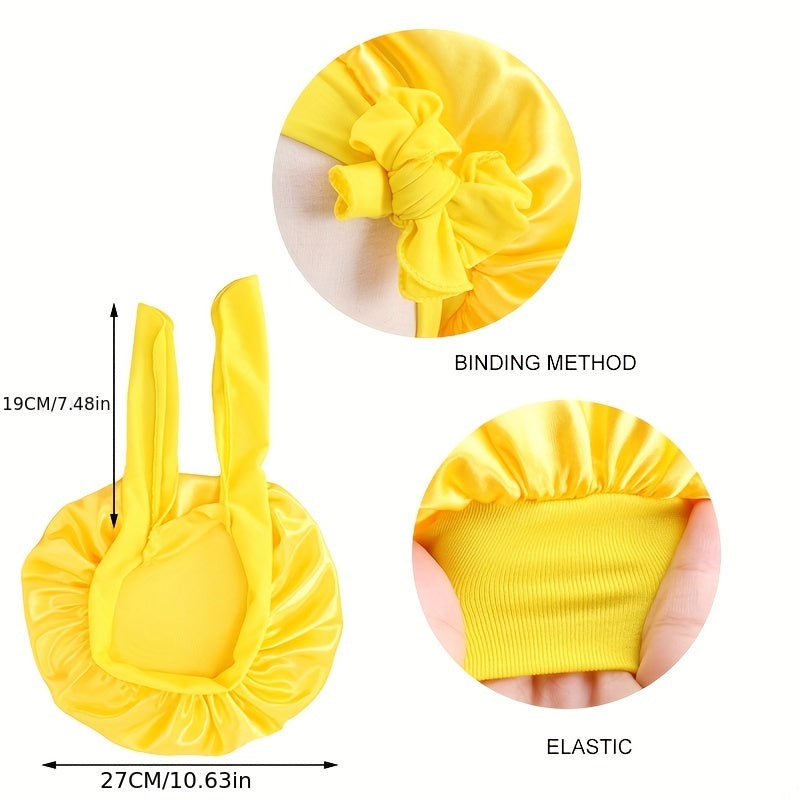 Satin Silk Bow Hair Bonnet for Toddler Boys Girls