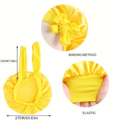Satin Silk Bow Hair Bonnet for Toddler Boys Girls