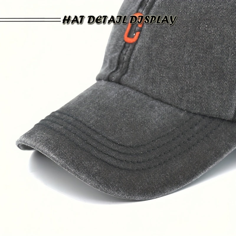 Distressed C Embroidered Sun Hat Baseball Cap