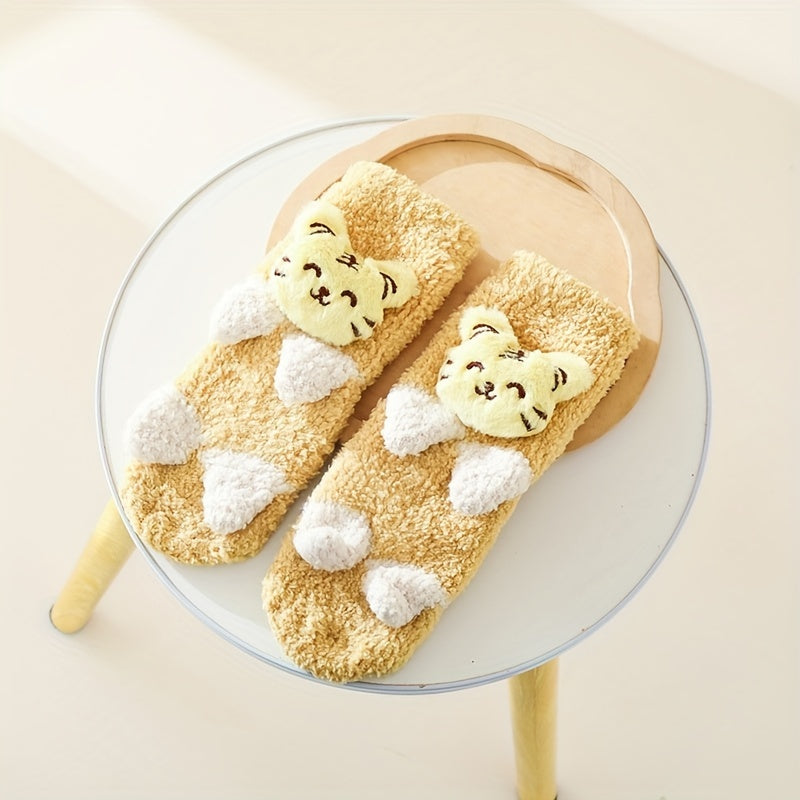 Baby Girl's Non Slip Socks Animal Doll Bottom Rubber Dot Soft Socks