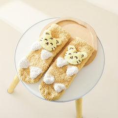 Baby Girl's Non Slip Socks Animal Doll Bottom Rubber Dot Soft Socks