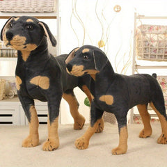 Realistic Rottweiler Plush Toy Lifelike Stuffed Animal for Home Decoration Gift