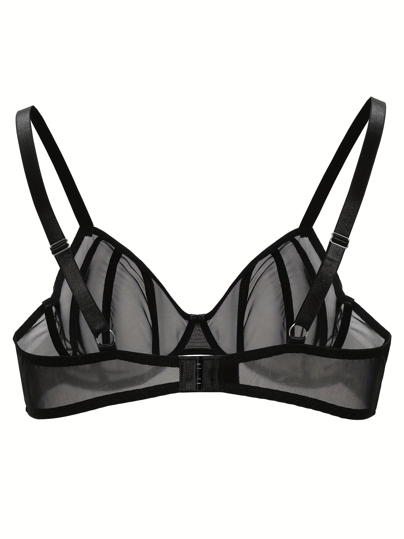 Sexy Striped Mesh Non Padded Underwire Bra