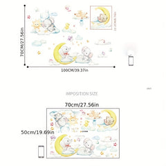 Moon Baby Elephant Bear Wall Stickers
