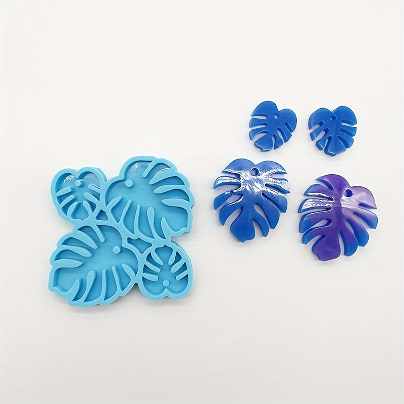 Turtle Back Bamboo Leaf Earring Silicone Mold for Resin