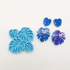 Turtle Back Bamboo Leaf Earring Silicone Mold for Resin