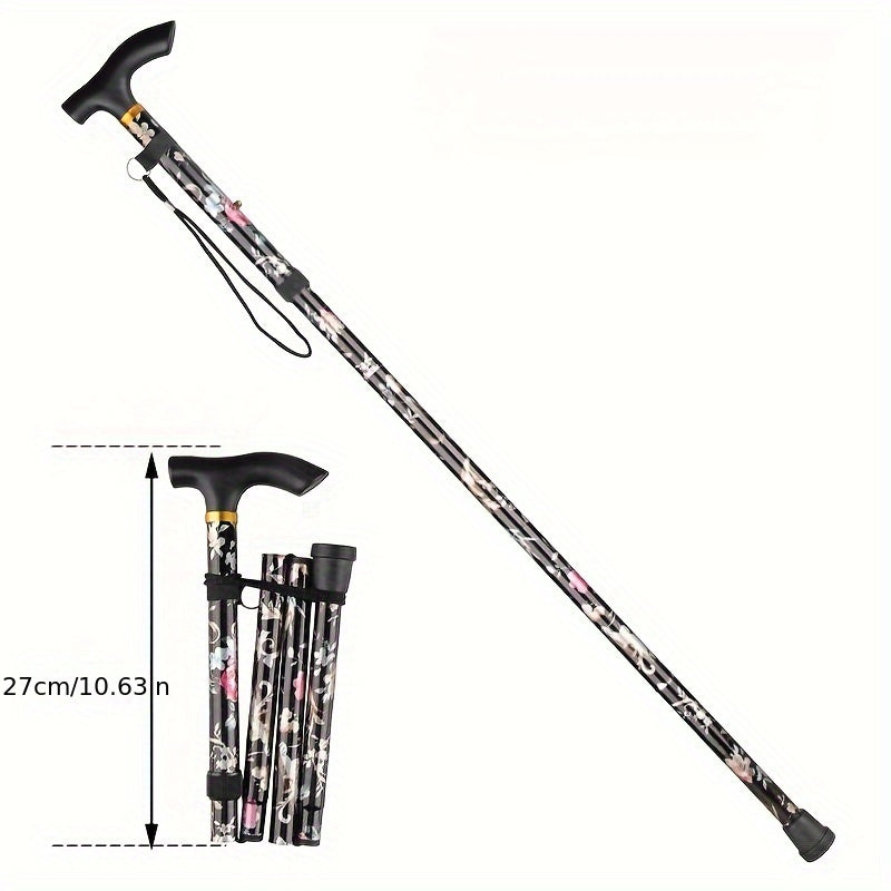 Folding Telescopic Aluminum Climbing Stick Five Section Outdoor Hiking Cane