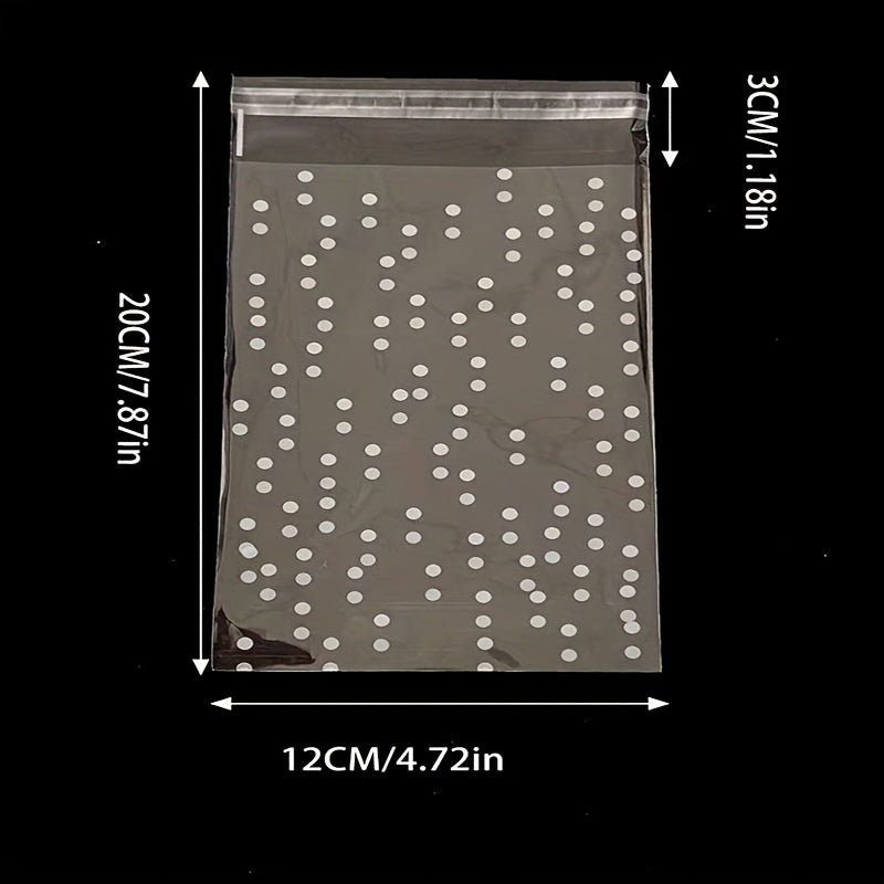 100pcs Dots Cellophane Ziplock Bags For Snacks Toy Packaging