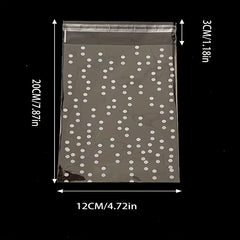 100pcs Dots Cellophane Ziplock Bags For Snacks Toy Packaging