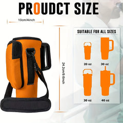 Water Bottle Holder with Shoulder Strap for Outdoor Activities