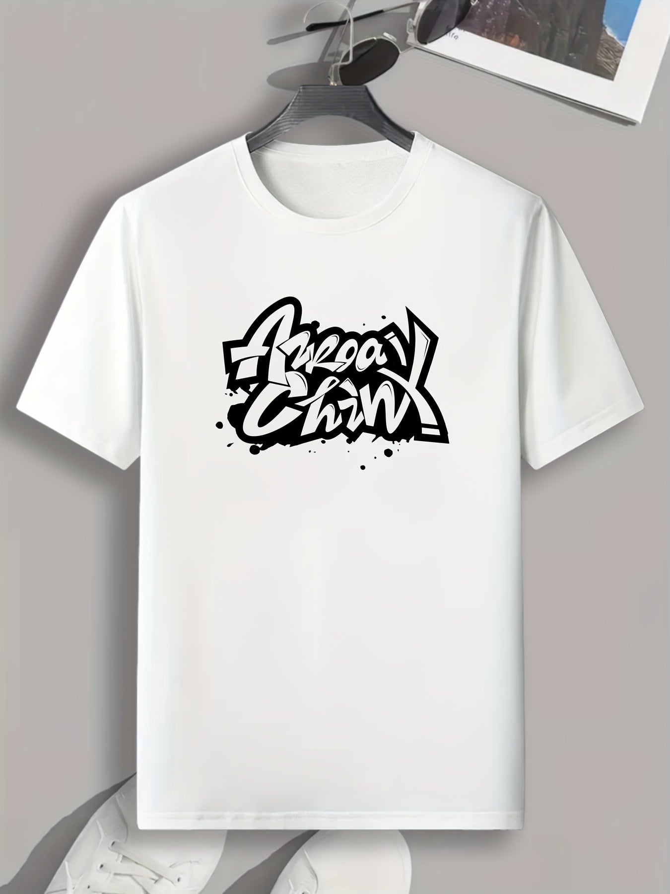 Creative Letters Print Men's Graphic T-shirt for Summer