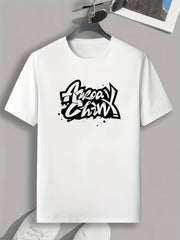 Creative Letters Print Men's Graphic T-shirt for Summer