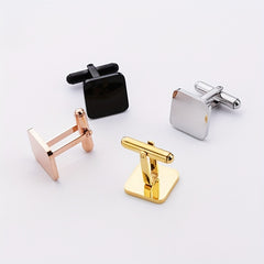 Stainless Steel Square Engraved Cufflinks Men