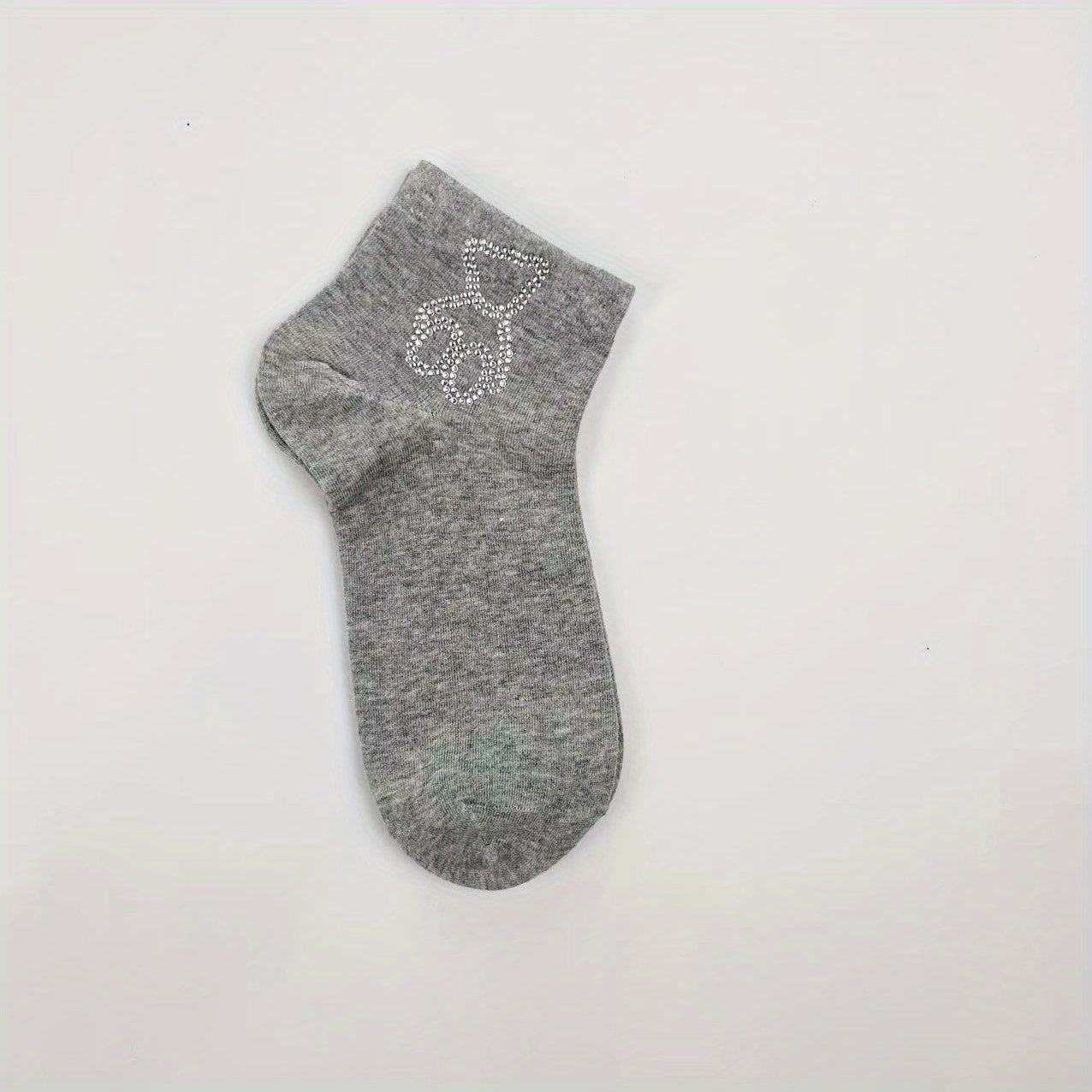 Bear Rhinestone Socks Crew Short Stockings Women's Hosiery