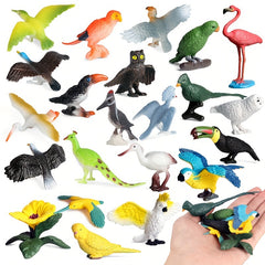 22pcs Animal Dolls Cognitive Toy Set - Parrots, Flamingos - Children's Puzzle