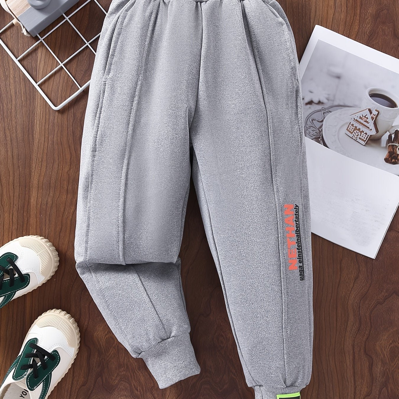 Baby Boys Sweatpants Elastic Waist Letter Print Sport Jogger Pants Kids Clothes