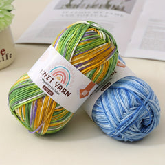 3pcs Colored Yarn Gradient Dyed Milk Cotton Thread for Knitting Crochet Crafts