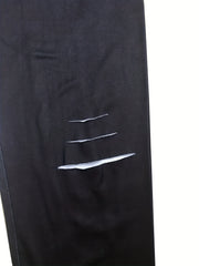 Butterfly Pattern Ripped Skinny Leggings